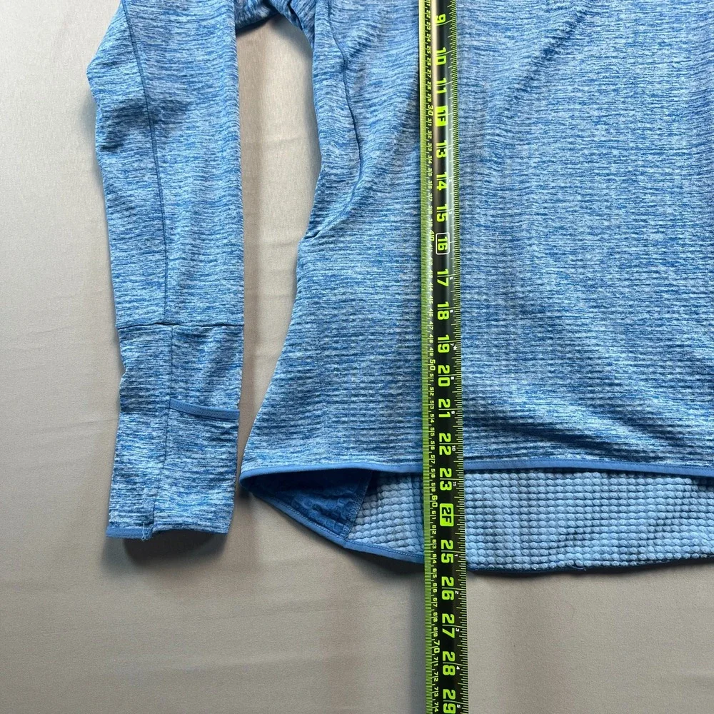 Nike Dri Fit Athletic Top Womens Medium Heathered Blue Stretch 1/4 Zip Pullover